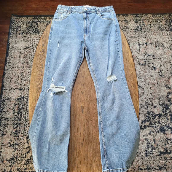 Cotton On Original Flare Jean Distressed Medium Wash Jeans Size Women's 12 NEW - Picture 4 of 15